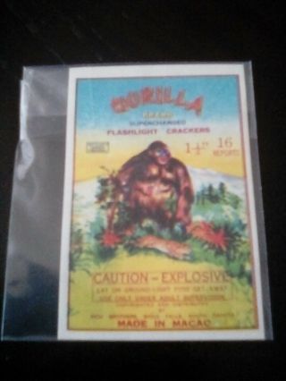 Vintage Firecracker Label ( (gorilla Brand))  Firecracker Label Only See Pix