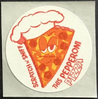 Vintage Matte Scratch & Sniff Stickers - Toys For America - Pizza
