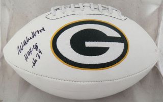 Willie Wood Signed Green Bay Packers Logo Football Jsa