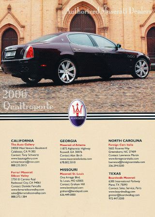 2006 Maserati Quattroporte - Sedan - Classic Vintage Advertisement Ad Pe99