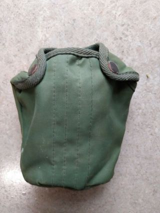 Vintage Canteen Pouch Holder Green Military Field Gear Cookware 