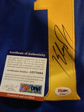 Klay Thompson Autographed Golden State Warriors Jersey Psa/dna Signed