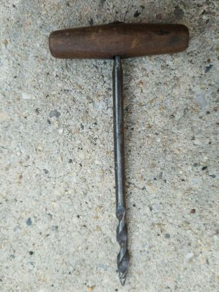 Vintage Wood Gimlet Screw Starter Tool