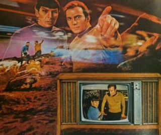 1967 STAR TREK TV SHOW AD - SPOCK & KIRK RCA COLOR TV - VINTAGE COOL 2