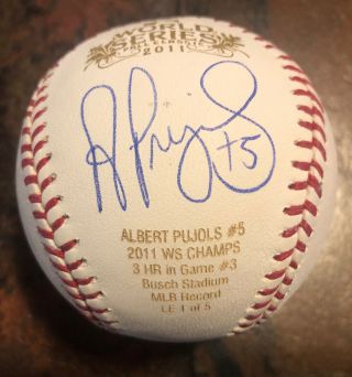 Albert Pujols Signed 2011 World Series Stat Baseball