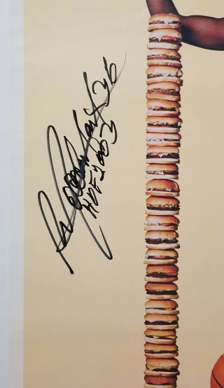 MEADOWLARK LEMON Signed Rare Vintage 1976 Burger King Photo Poster 