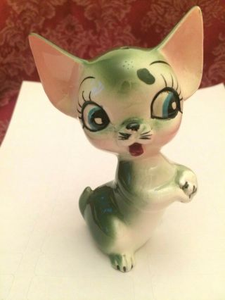 Vintage Adorable Kitten Or Mouse Salt Or Pepper Shaker Ceramic Approximately 4 "