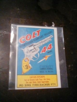 Vintage firecracker pack label (COLT 44) BRAND FIRECRACKER LABEL ONLY SEE PIX 2