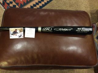 Paul Konerko Signed Autographed Black Rawlings Bat With Proof White Sox