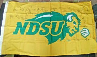 2019 North Dakota State Bison Football Team Signed Flag 34 Autographs Trey Lance
