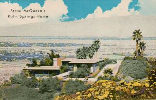Vintage Postcard Steve Mcqueen Palm Springs Architecture Film Ocean Americana