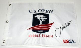 Gary Woodland Signed 2019 Us Open Official Pebble Beach Pin Flag U.  S.  Proof