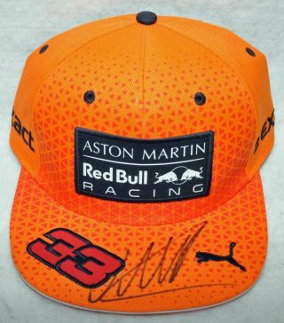 Max Verstappen Signed Official Orange Verstappen F1 Red Bull Cap / Hat