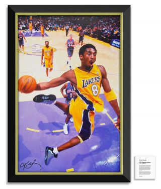 Kobe Bryant Facsimile Signed Los Angeles Lakers Slam Dunk Framed Museum Canvas™