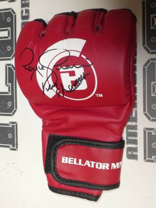 Royce Gracie Ken Shamrock Signed Bellator Fight Glove Bas 149 Autograph Ufc