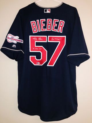 Shane Bieber Signed Cleveland Indians Autographed Mlb Cool Base Jersey (bas)