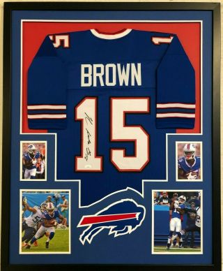 Framed Buffalo Bills John Brown Autographed Signed Jersey Jsa