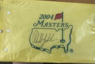 Phil Mickelson Signed Authentic 2004 Masters Flag