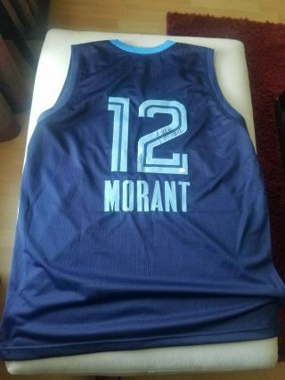 Ja Morant Signed Autographed Memphis Grizzlies Blue Custom Jersey Xl W/coa Paas