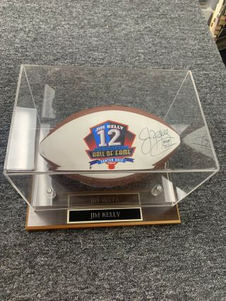 Jim Kelly Signed Football Jsa Auto Canton Hof With Case