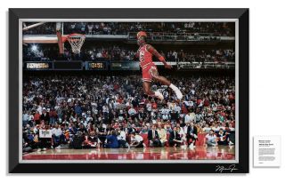 Michael Jordan Facsimile Signed 1988 All - Star Game Slam Dunk Museum Canvas™