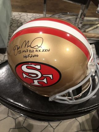 Joe Montana Hand Signed Autographed Full Size Authentic Helmet W/ Inscription