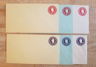 Vintage Washington & Franklin US Postage 1 - 6 Cent Stamp Stationary Envelopes Set 3