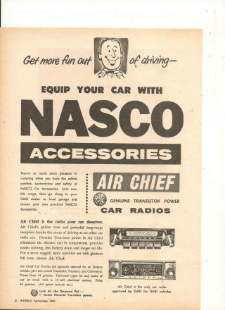 Vintage 1960 Gmh Nasco Accessories 2 Page Advert - Air Chief,  Holden.