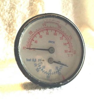 Vintage Tools Hydronic Pressure Gauges Metalware Enfm Steampunk Temperature (1)