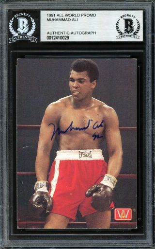 Muhammad Ali Authentic Autographed Signed 1991 All World Card Beckett 12410029