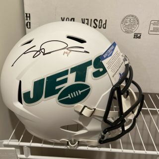 Sam Darnold Autographed York Jets Full Size Flat White Helmet Beckett