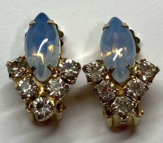 D&e Juliana Vintage Black Rhinestone Clip - On Earrings 9/291