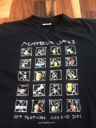 Vtg Montreux Jazz Festival T - Shirt Large Black Switzerland
