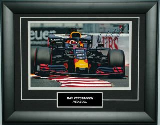 Max Verstappen Signed 8x12 Inches 2019 Red Bull F1 Monaco Gp Photo Frame