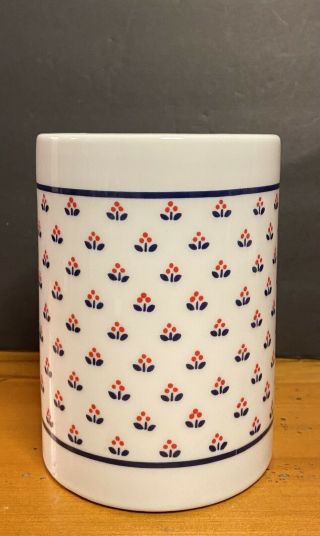 Vintage Copco Country Fine Porcelain 1982 Container / Kitchen Utensil Holder
