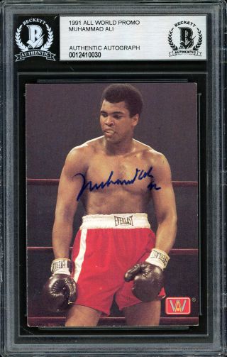 Muhammad Ali Authentic Autographed Signed 1991 All World Card Beckett 12410030
