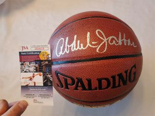 Kareem Abdul - Jabbar Signed Spalding Full Size Basketball Jsa Lakers