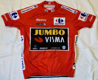 Primoz Roglic Signed 2019 Vuelta A Espana Cycling Jersey Team Jumbo Visma