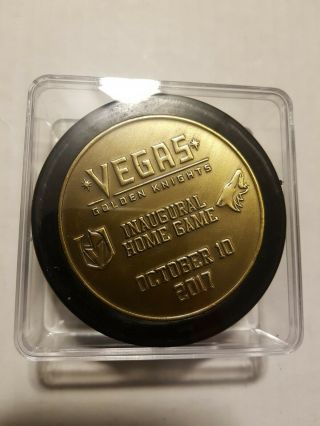Vegas Golden Knights Inaugural Home Game Puck - In Case