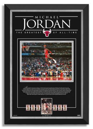 Michael Jordan Facsimile Signed Slam Dunk Chicago Bulls Archival Etched Glass
