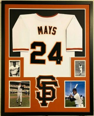Framed San Francisco Giants Willie Mays Autographed Signed Jersey Sey Hey Holo
