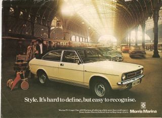 Vintage 1975 Morris Marina Tc Coupe English Color Advert