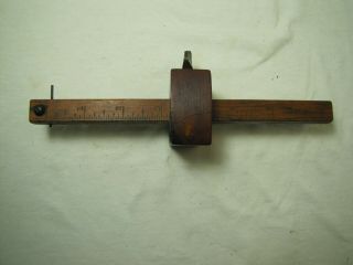 Vintage Wood/brass Mortise Marking Gauge Scribe Scratch Measuring Tool,