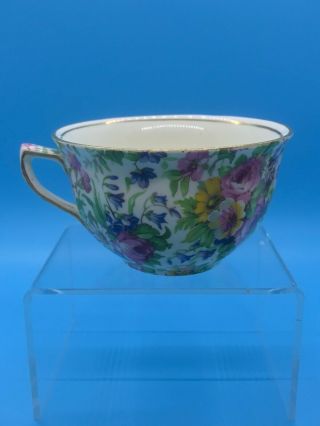 Vintage Royal Winton Grimwades Summertime Chintz Hector Shape Tea Cup Teacup