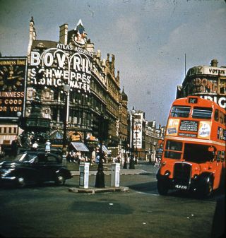 Vintage Stereo Realist Photo 3d Stereoscopic Slide Picadilly Circus London