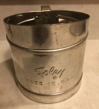 Vintage Foley Usa Flour Small 4” Metal Sifter,  Shape