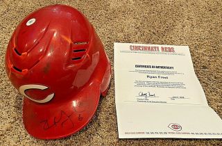 Ryan Freel Autographed/signed Game Used/worn Cincinnati Reds Helmet - - Coa/loa