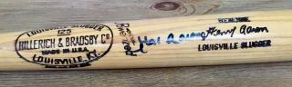 Hank Aaron Signed Louisville Slugger Bat With Bat Tube -