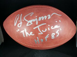 O.  J Simpson Signed Autographed The Duke Football " The Juice  Hof 85 " Jsa