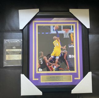 Kobe Bryant Signed Autographed Framed 8x10 Photo La Lakers 24 With